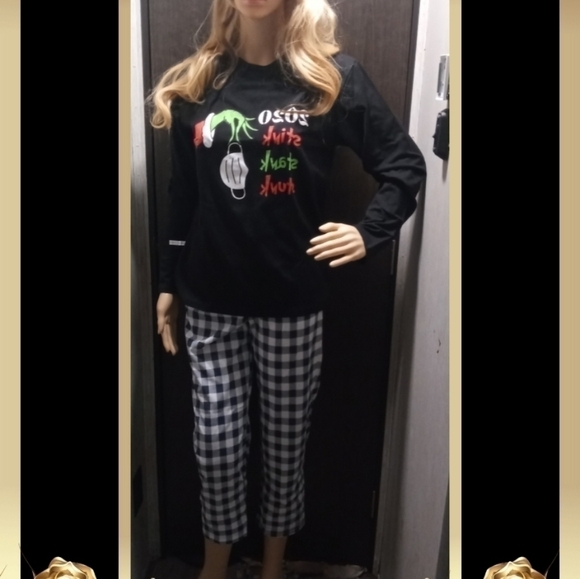 NWT - STINK STANK STUNK Graphic COVID T-Shirt w/capri Pants SET (M, L or XL) - Picture 3 of 10